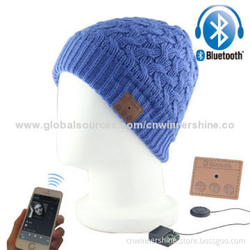 Headphones Beanie Hat with Jacquard Knit and Inset Stereo Sound Speakers, OEM for Any Other Designs